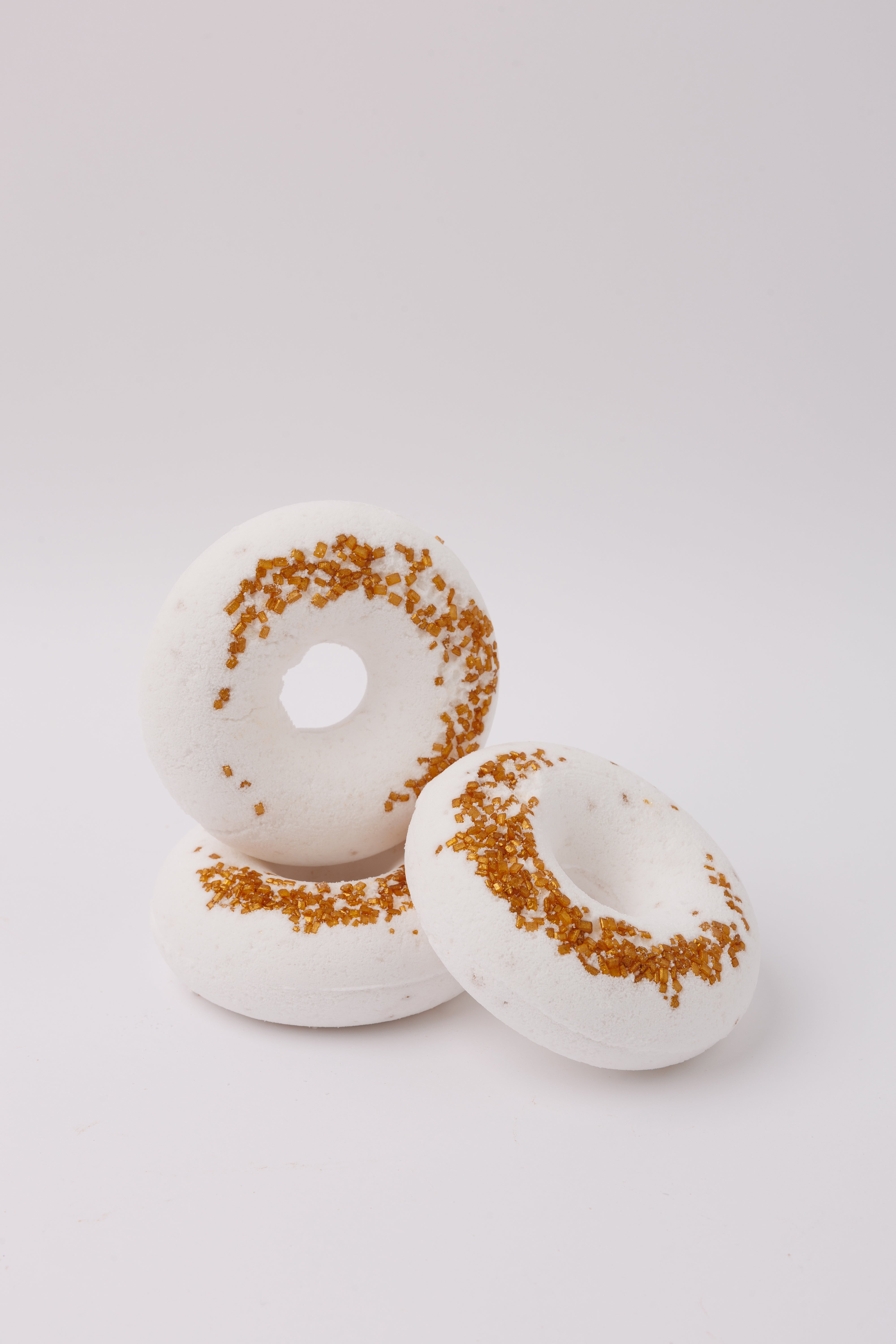 3x Donut biało-złoty