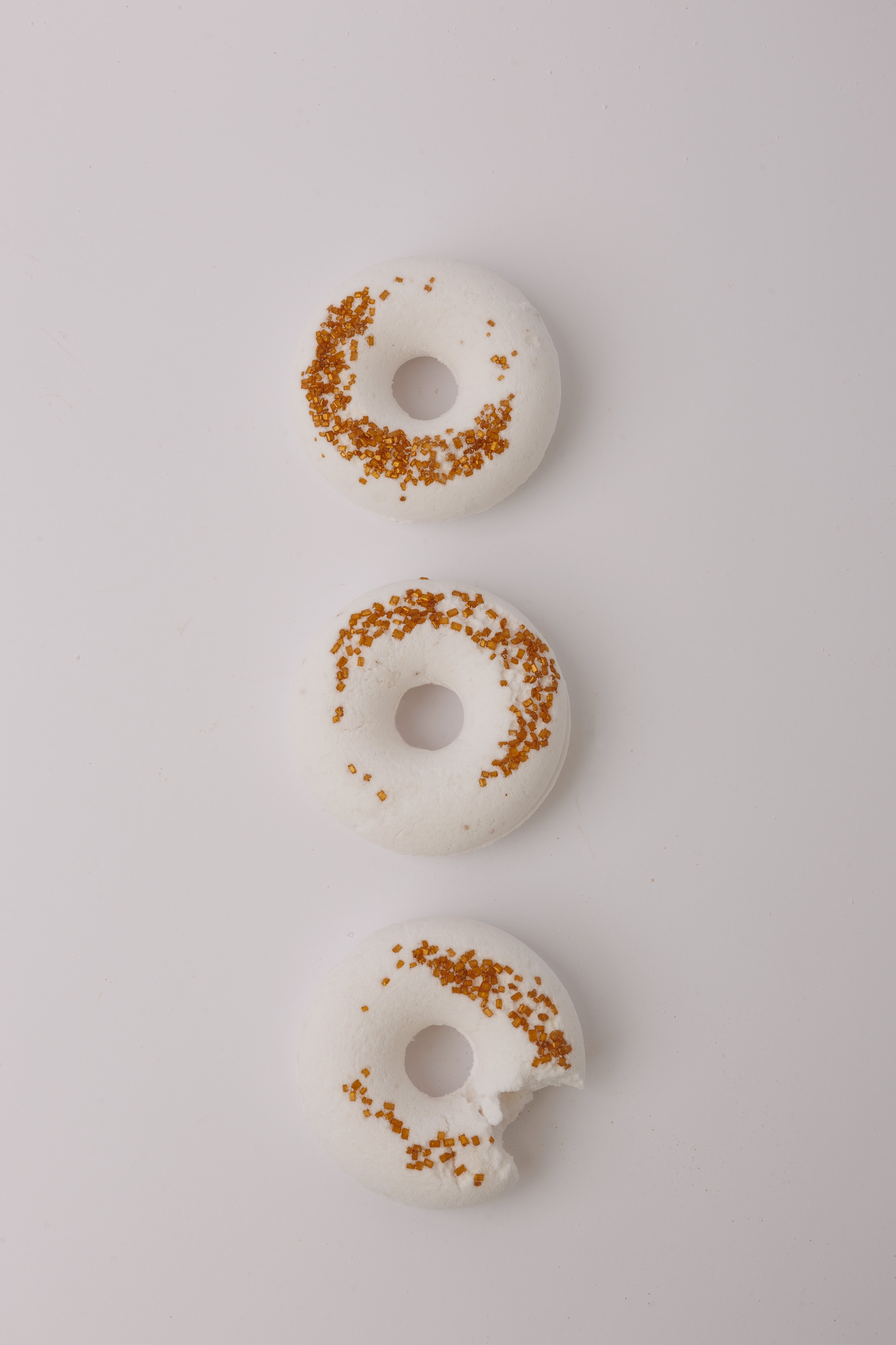 3x Donut biało-złoty