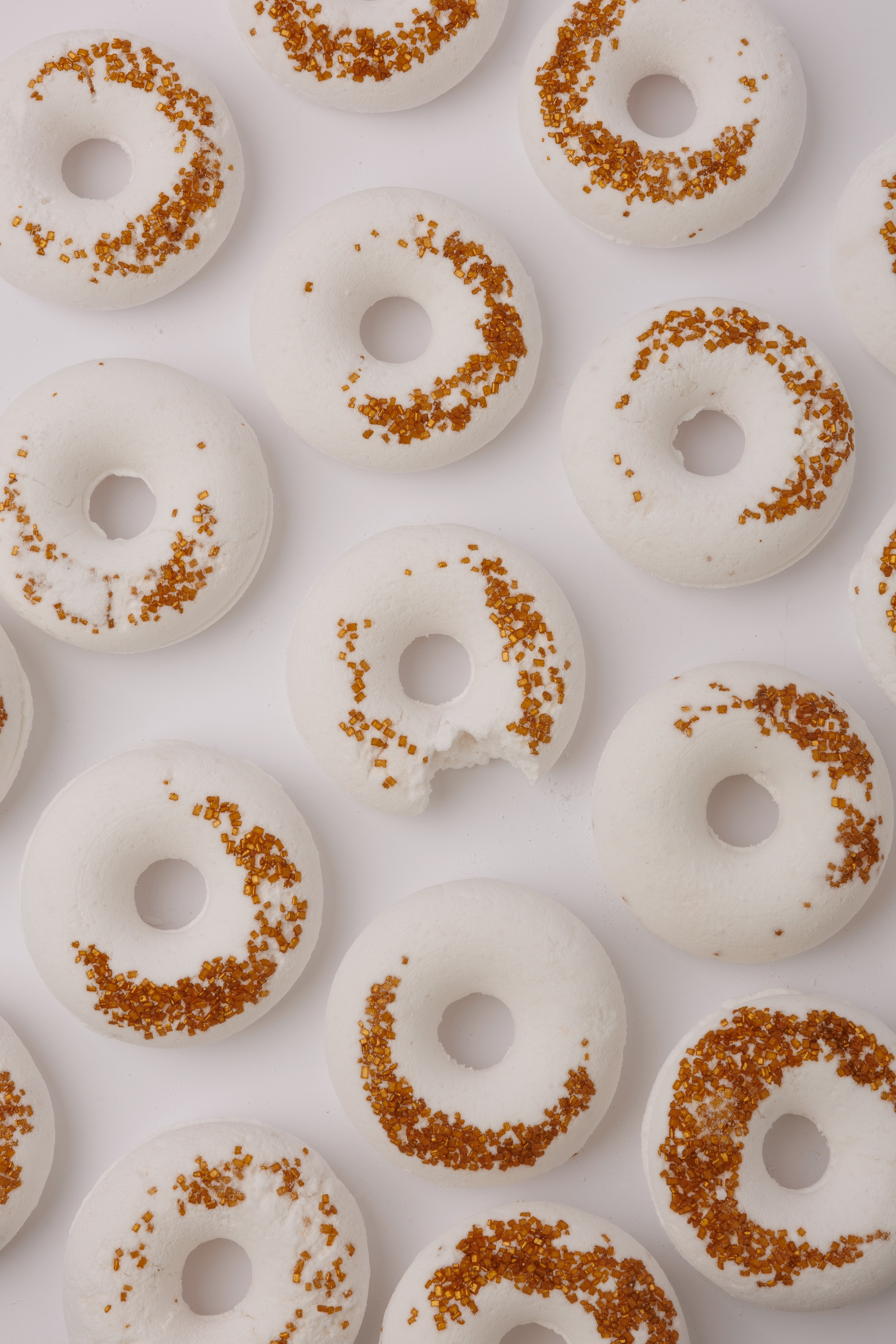 3x Donut biało-złoty