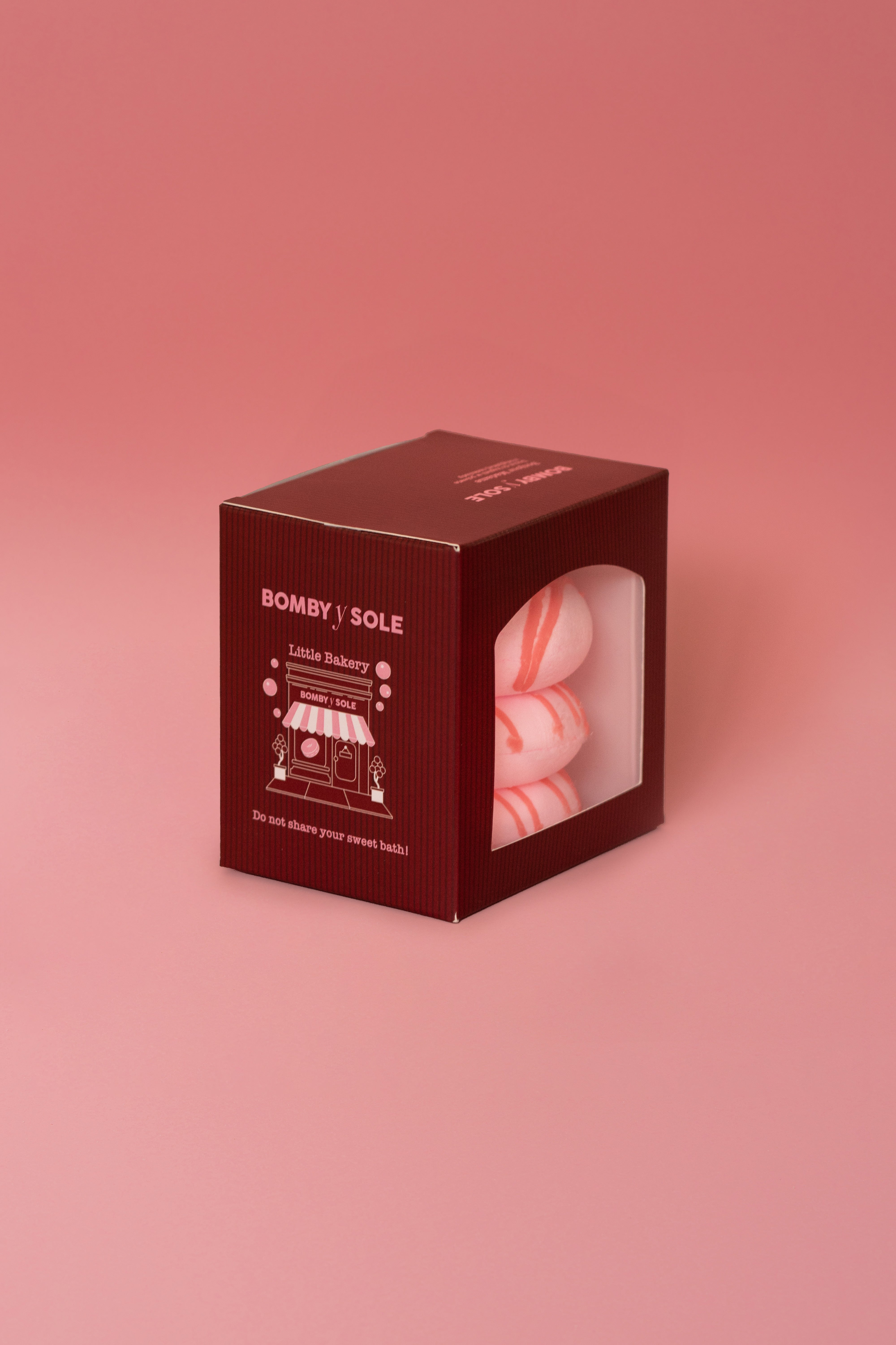 3x Donut jasny róż z polewą czekoladową